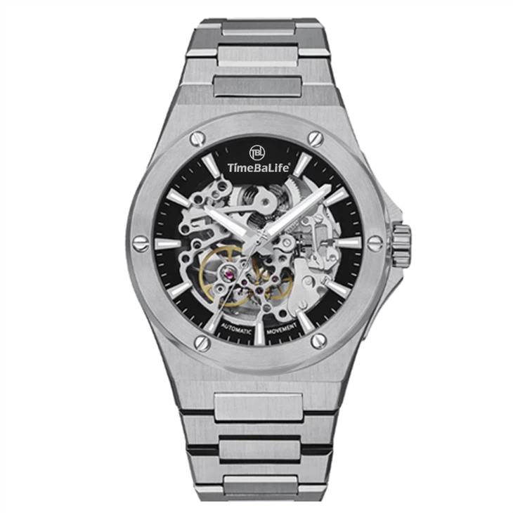 Stainless Steel Skeleton Watch