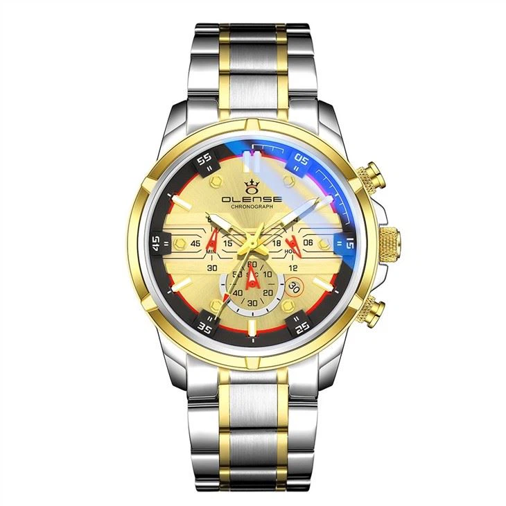 2020 New Blu-ray Sports Men's Fashion Watch Stainless Steel Sports Brand Men Multi-Function Quartz Watch